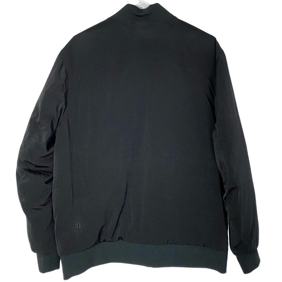 Lululemon Roam Far Bomber Jacket Puffer Womens 10 Large Down Reversible Black - Picture 4 of 14